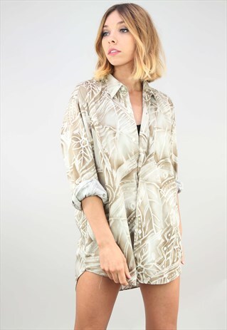 VINTAGE OVERSIZED LONG SLEEVE PATTERNED SHIRT