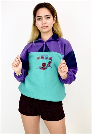 VINTAGE 90'S 1/4 ZIP FLEECE SWEATSHIRT