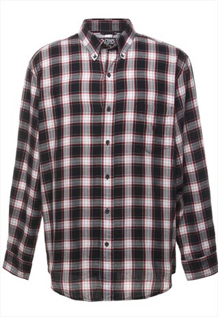 VINTAGE CHAPS CHECKED 1990S LONG SLEEVE SHIRT - XL