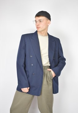 Vintage blue classic 80's suit blazer