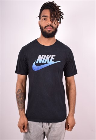 NIKE MENS VINTAGE T-SHIRT TOP SMALL BLACK 90S