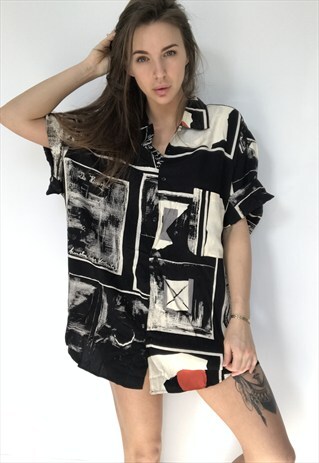 PATTERNED OVERSIZED RETRO VINTAGE UNISEX FESTIVAL SHIRT