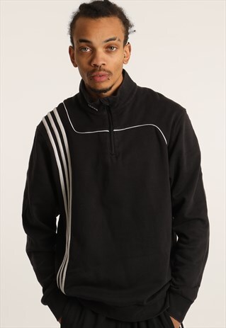 VINTAGE ADIDAS EMBROIDERED LOGO 1/4 ZIP SWEATSHIRT