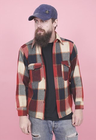 VINTAGE WOOLRICH LUMBERJACK CHECK SHIRT /R13004