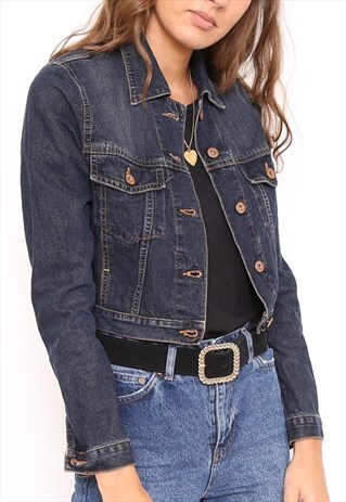 VINTAGE 90S BLUE DENIM CROPPED JACKET