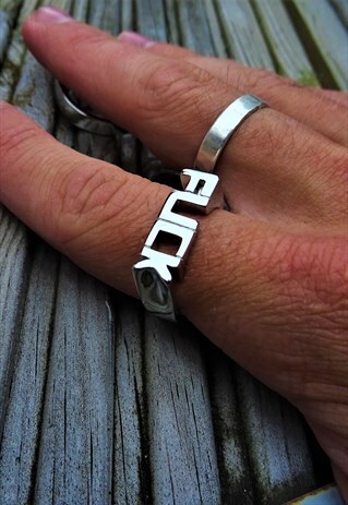 FUCK POLISHED RING- SILVER