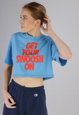 VINTAGE NIKE SLOGAN CROP TOP Z479