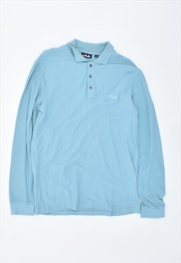 Vintage 90's Fila Polo Shirt Long Sleeve Blue