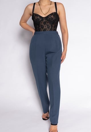 OCEAN BLUE PLEATED TROUSERS