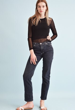 90'S RETRO VERSACE LOW WAIST STONEWASH DENIM JEANS