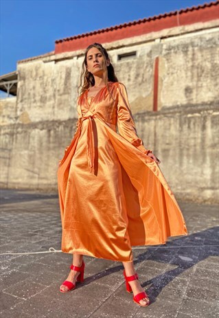 VINTAGE 70S REVIVAL LINGERIE SET DRESSING GOWN AND DRESS SAT