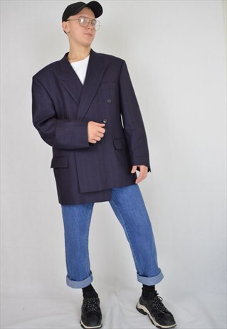VINTAGE OVERSIZE RAVE CHECKERED BLAZER