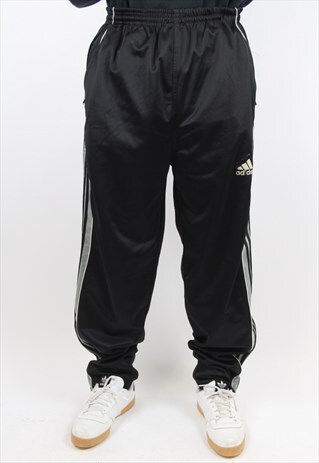 VINTAGE ADIDAS 90'S BLACK TRACKSUIT BOTTOMS