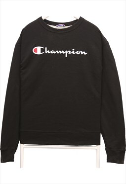 Vintage 90's Champion Sweatshirt Spellout Crewneck Black