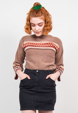 VINTAGE 90'S BLACK DENIM MINI SKIRT
