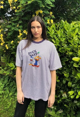 VINTAGE DISNEY UNISEX OVERSIZED GRAPHIC STRIPED T SHIRT