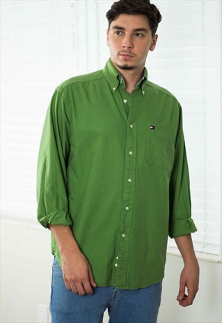 VINTAGE TOMMY HILFIGER SHIRT LOGO 90S S 11.3