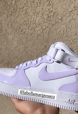 Custom Air Force 1 Mid Lilac Purple Colorway