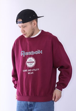 VINTAGE MENS REEBOK BIG LOGO SWEATSHIRT CREW NECK