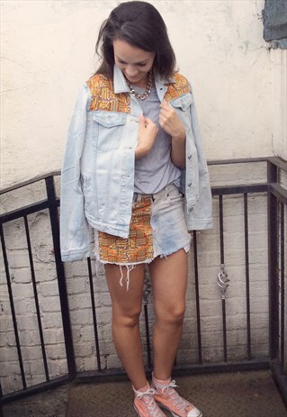 AFRICAN PRINT, VINTAGE LEVI'S JACKET