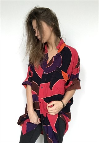 PATTERNED OVERSIZED RETRO VINTAGE UNISEX FESTIVAL SHIRT