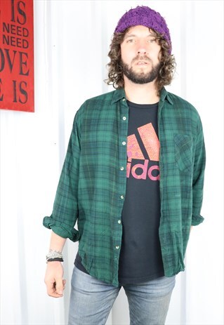VINTAGE CHECK FLANNEL OVERSIZED GRUNGE INDI WINTER SHIRT