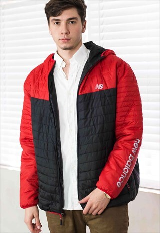 VINTAGE NEW BALANCE PUFFER JACKET LOGO 90S XL 19.2