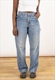 VINTAGE STRUCTURE BAGGY JEANS WOMEN'S LIGHT BLUE