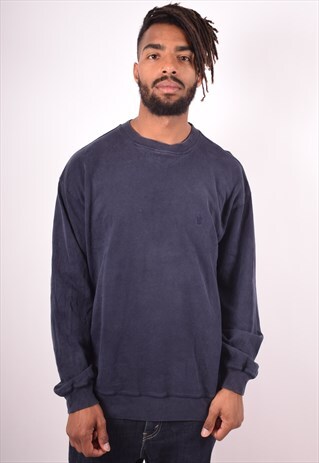 NAUTICA MENS VINTAGE SWEATSHIRT JACKET XL NAVY BLUE 90S