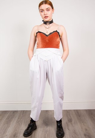 VINTAGE 90'S WHITE CROPPED TROUSERS