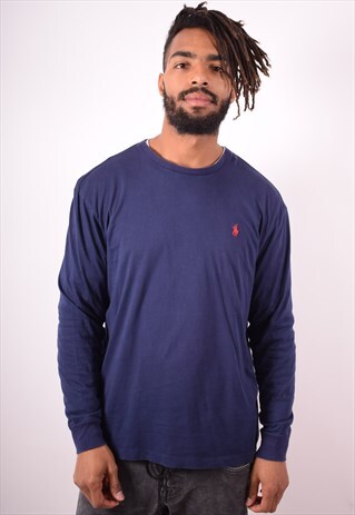 POLO RALPH LAUREN MENS VINTAGE TOP LONG SLEEVE MEDIUM 90S