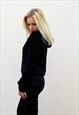  LONG SLEEVES COTTON BLEND VELOUR TRACKSUITS IN BLACK COLOR 