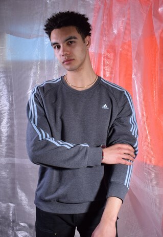 VINTAGE ADIDAS ASPHALT GREY SWEATSHIRT