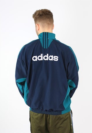 ADIDAS VINTAGE BACK SPELLOUT SPORTS TRACK JACKET