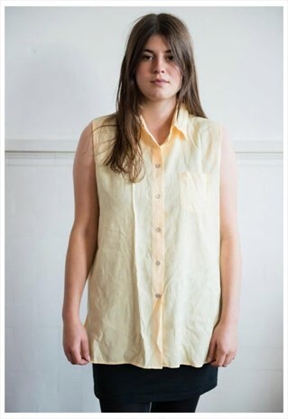 VINTAGE SLEEVELESS YELLOW BLOUSE