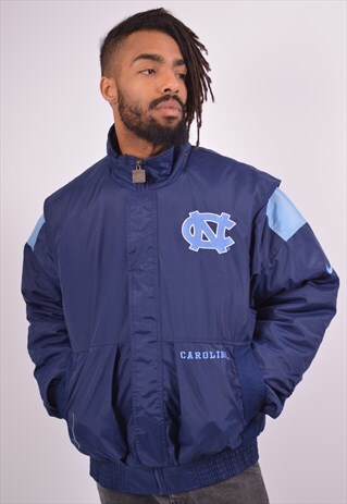 VINTAGE NIKE CAROLINA PADDED JACKET BLUE