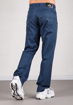 Vintage Versace Canvas Pants in Navy Chino Trousers W32
