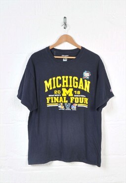 Vintage Champion Michigan Basketball T-Shirt Crew Neck XL