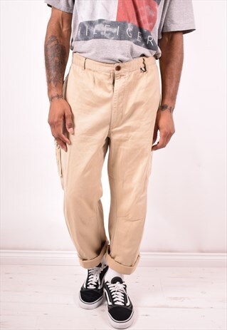 NAPAPIJRI MENS VINTAGE CARGO TROUSERS W38 L30 BROWN 90S