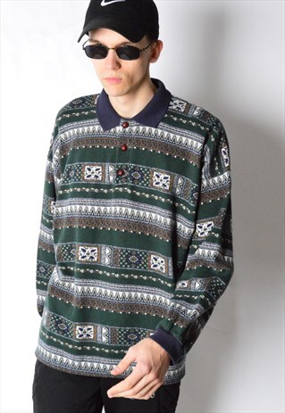 VINTAGE 90S LONG SLEEVE POLO SHIRT
