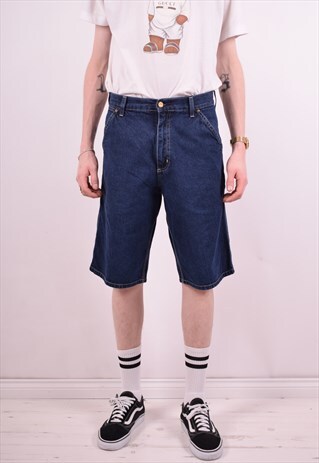 CARHARTT MENS VINTAGE DENIM SHORTS W30 NAVY BLUE 90'S