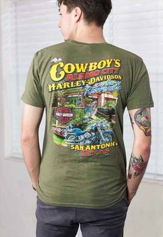 VINTAGE HARLEY-DAVIDSON T-SHIRT LOGO 90S M 3.9