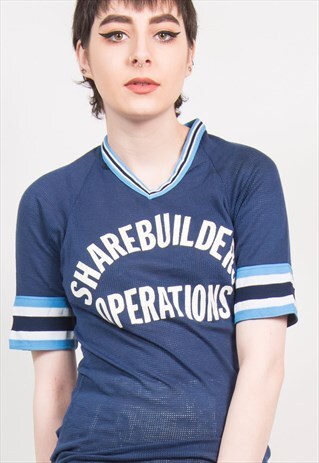 VINTAGE 70'S BLUE MESH T-SHIRT