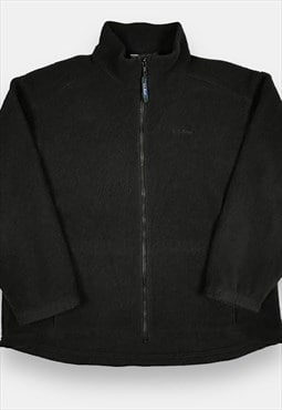 L.L.Bean vintage embroidered black fleece jacket womans XXL