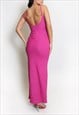 TEXTURED SLEEVELESS MAXI DRESS IN PINK 