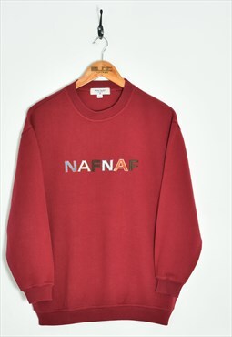 Vintage  Naf Naf Sweatshirt Maroon XSmall
