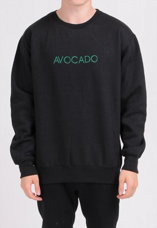 BLACK AVOCADO SWEATSHIRT - EMBROIDERED