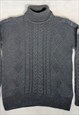 Grey Knitted Moncler Jumper with High Neck, XXL Size