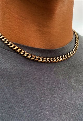 ROSE GOLD 7MM THICK CURB CHAIN NECKLACE