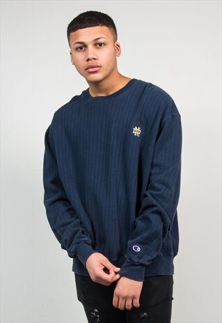 CHAMPION RIBBED SWEATSHIRT NOTRE DAME COLLEGE SWEATER